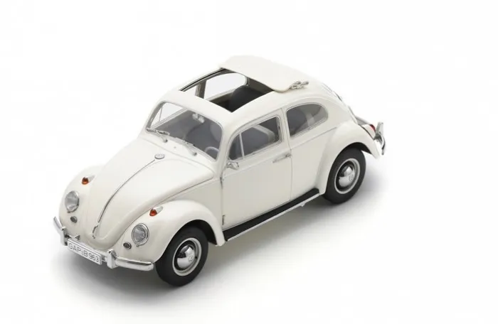 [SCU 18U00155] Schuco : Volkswagen Coccinelle avec toit ouvrant Blanche (1/18)