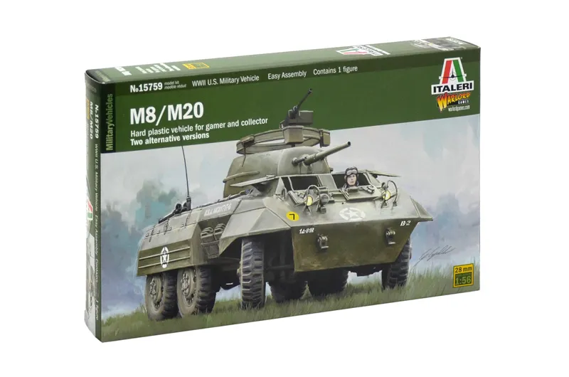 [ITA 15759] Italeri : Maquette Blindé M8 Greyhound / M20 Utility Car 1/56 (28mm) │ Ref. 15759