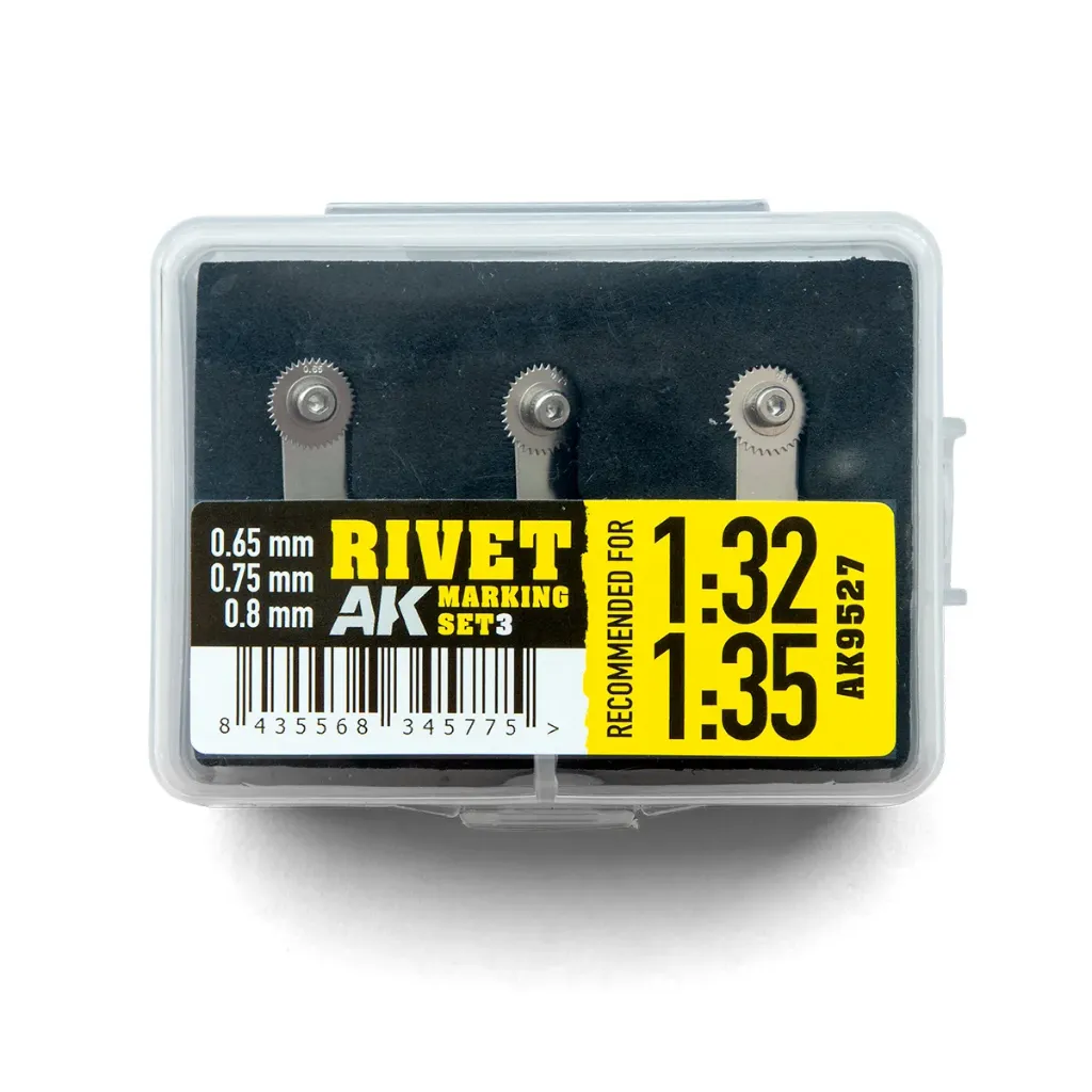 [AK AK9527] AK Interactive: Klinknagel Markeringsset 2 (Aanbevolen voor schaal 1:32 & 1:35) │ Ref. AK9527