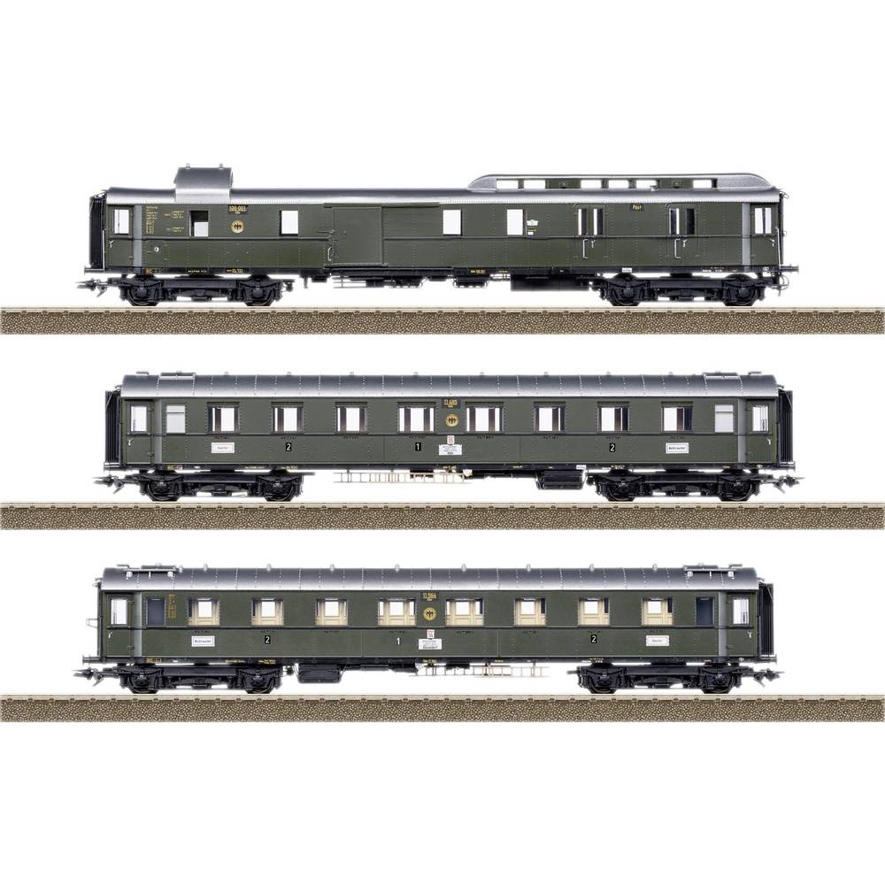 [TRX 23650] Trix : Set voiture FD226 Express pour la Série 01 -avec éclairage -DC DB Epoque II (1/87)