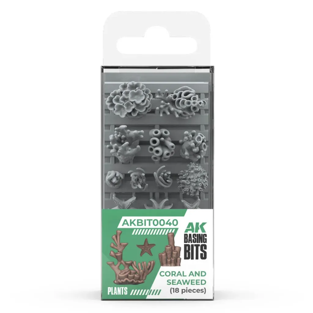 [AK AKBIT0040] AK Interactive: Coral and Seaweed - AK Basing Bits Resin Accessoires (18 st.) │ Ref. AKBIT0040
