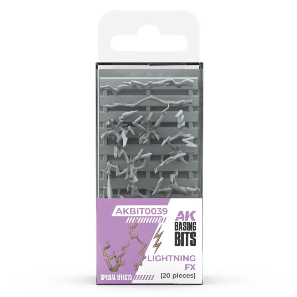 [AK AKBIT0039] AK Interactive : Effets d'Éclairs & Énergie Arcane - Lightning FX (Basing Bits Résine) │ Ref. AKBIT0039