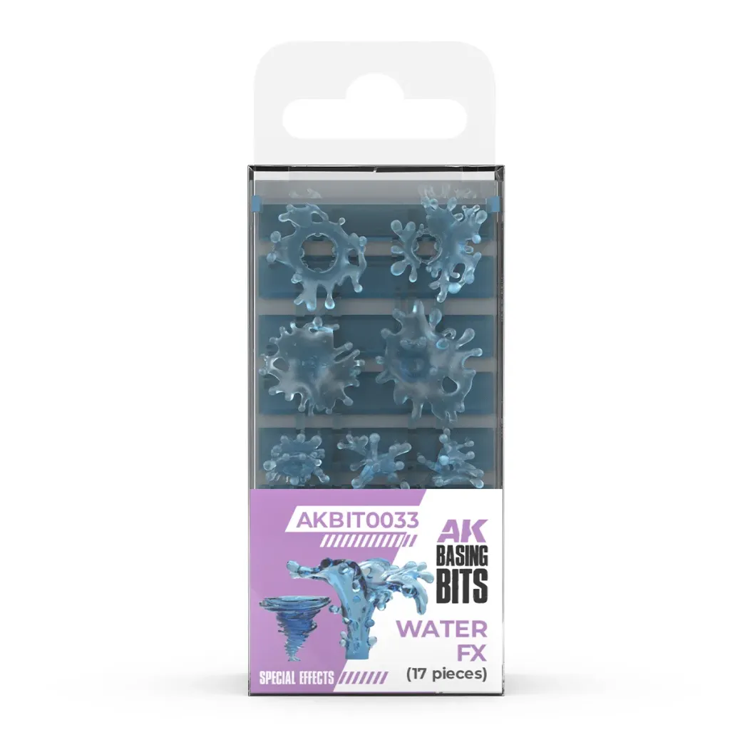 [AK AKBIT0033] AK Interactive: Water FX - AK Basing Bits Resin Accessories (17 pcs) │ Ref. AKBIT0033