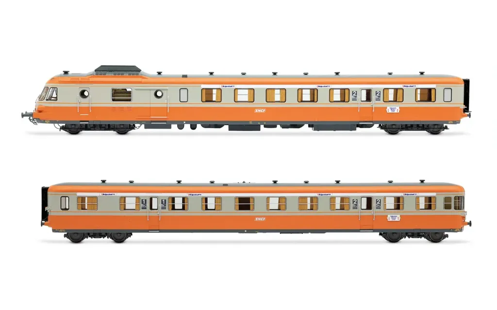 [JOU HJ2463] Jouef : Autorail RGP I avec remorque Alpazur Orange et Beige - DC SNCF époque IV (1/87)