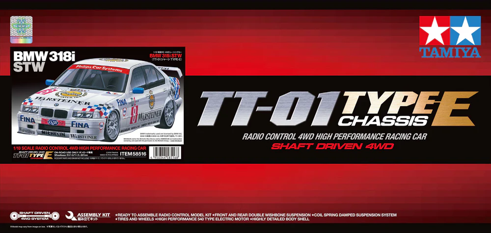 [TRC 58516] Tamiya: BMW 318i STW (TT-01E Chassis) - 1/10 R/C Modelbouwset (Limited Edition) │ Ref. 58516