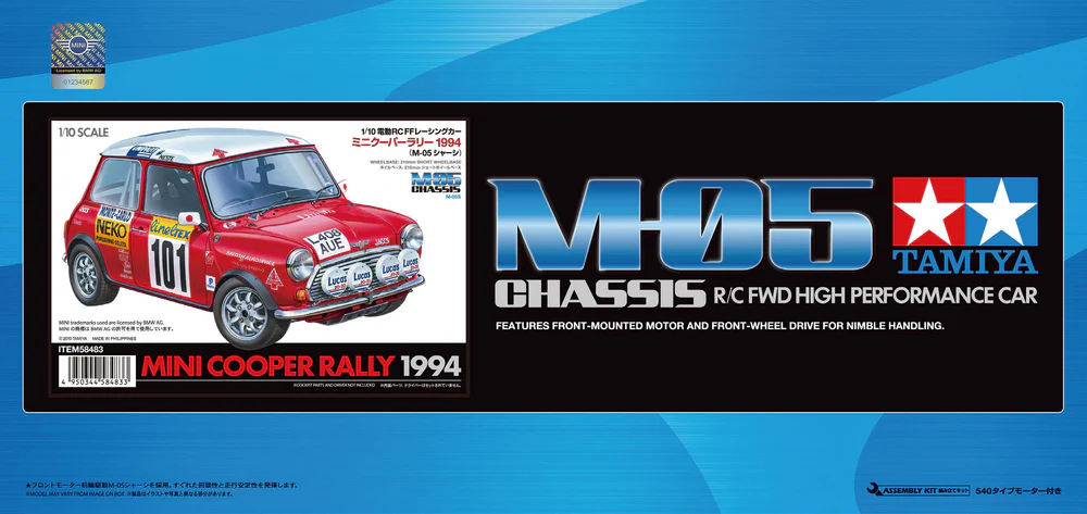 [TRC 58483] Tamiya: Mini Cooper Rallye 1994 (M-05 Chassis) - 1/10 R/C Modelbouwset (Limited Edition) │ Ref. 58483