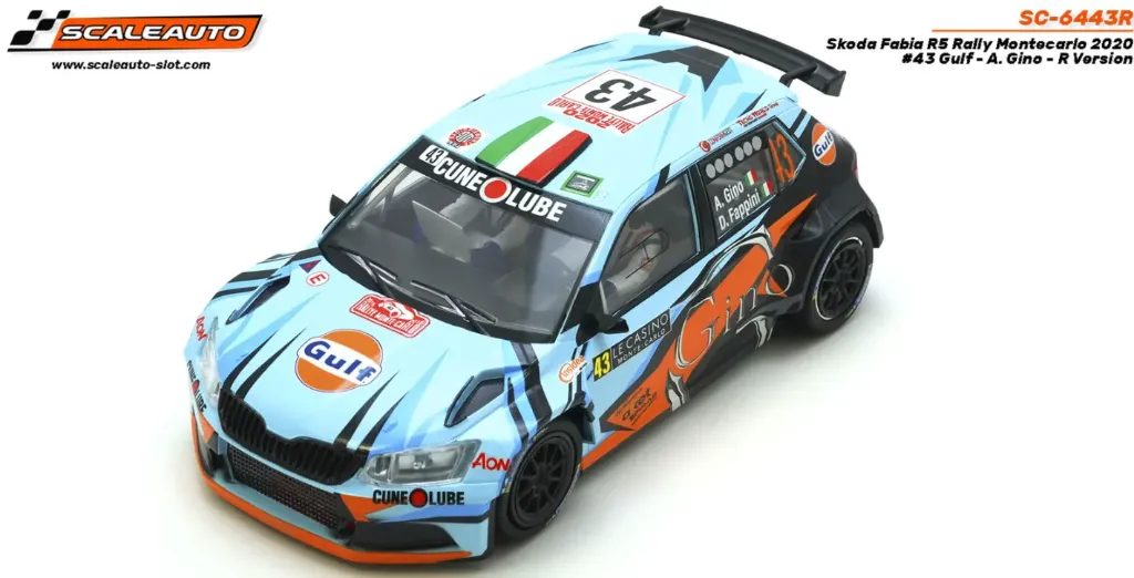 [SCT SC-6443R] Scaleauto : Skoda Fabia R5 Rally Montecarlo 2020 #43 Gulf - A. Gino - R Version (1/32)