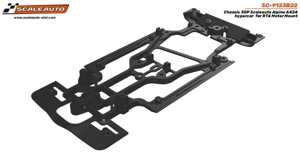 [SCT SC-9123B22] Scaleauto : Chassis 3DP Alpine A424 hypercar de Scaleauto para Soporte Motor RT4 (1/32)