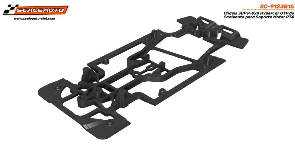 [SCT SC-9123B15] Scaleauto : Chassis 3DP P-9x8 Hypercar GTP de Scaleauto para Soporte Motor RT4 (1/32)