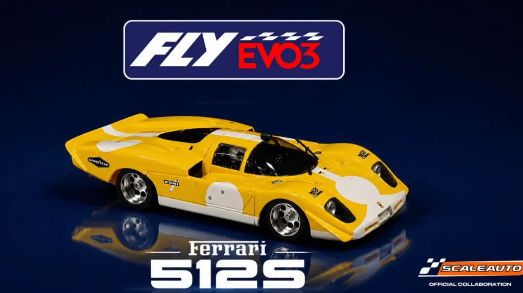 [FLY R2004R2] Fly : Ferrari 512S Jaune Chassis EVO3 Sidewinder (1/32)