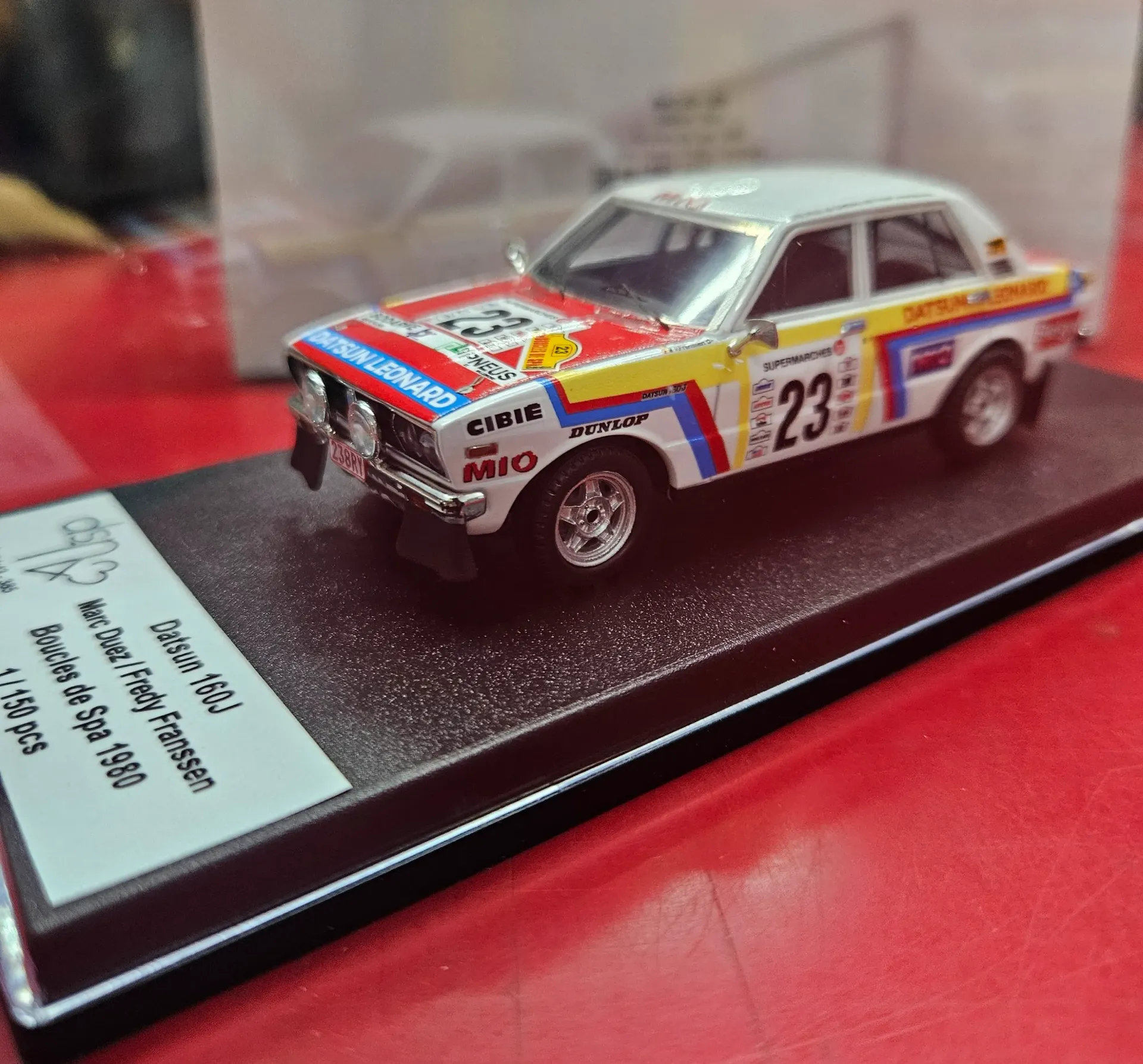 [TRF DSN43-385] Trofeu : Datsun 160J N°23 Boucles de Spa Duez-Franssen 1980 (1/43)