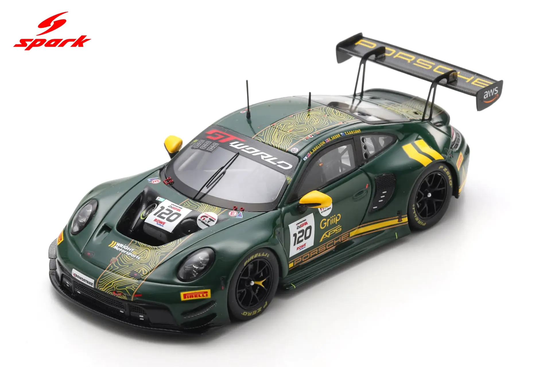 [SPK SB865] Spark : Porsche 911 GT3 R (992) No.120 Wright Motorsport 24H Spa 2025 A. Adelson - T. Sargent - E. Skeer (1/43)