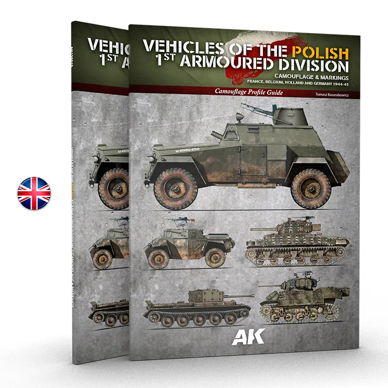 [AK AK130010] AK Interactive: Vehicles of the Polish 1st Armoured Division - Camouflage Profile Guide (English) │ Ref. AK130010