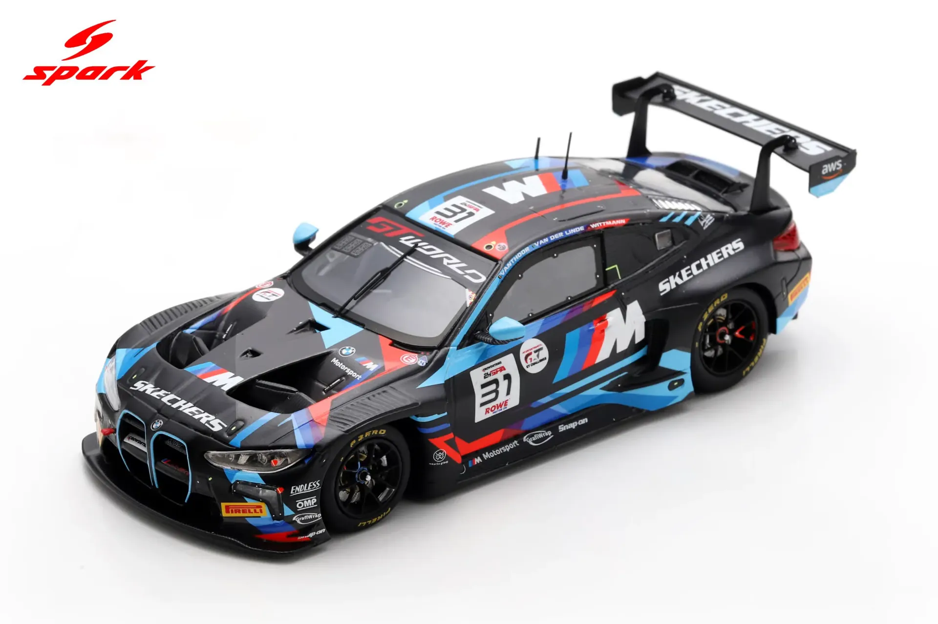 [SPK SB854] Spark : BMW M4 GT3 EVO No.31 Team WRT 8th 24H Spa 2025 D. Vanthoor - S. van der Linde - M. Wittmann (1/43)
