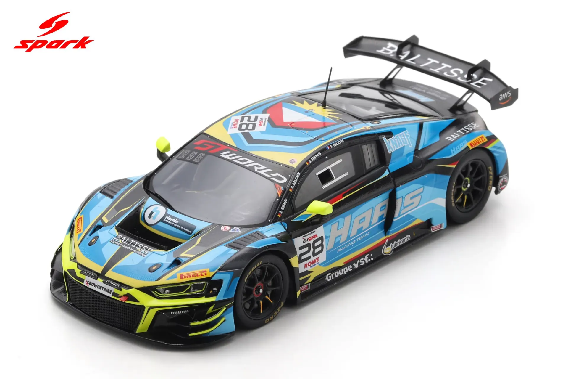 [SPK SB862] Spark : Audi R8 LMS GT3 evo Ⅱ No.28 Haas RT 24H Spa 2025 X. Knauf - S. Balcaen - G. Servais - S. Palette (1/43)