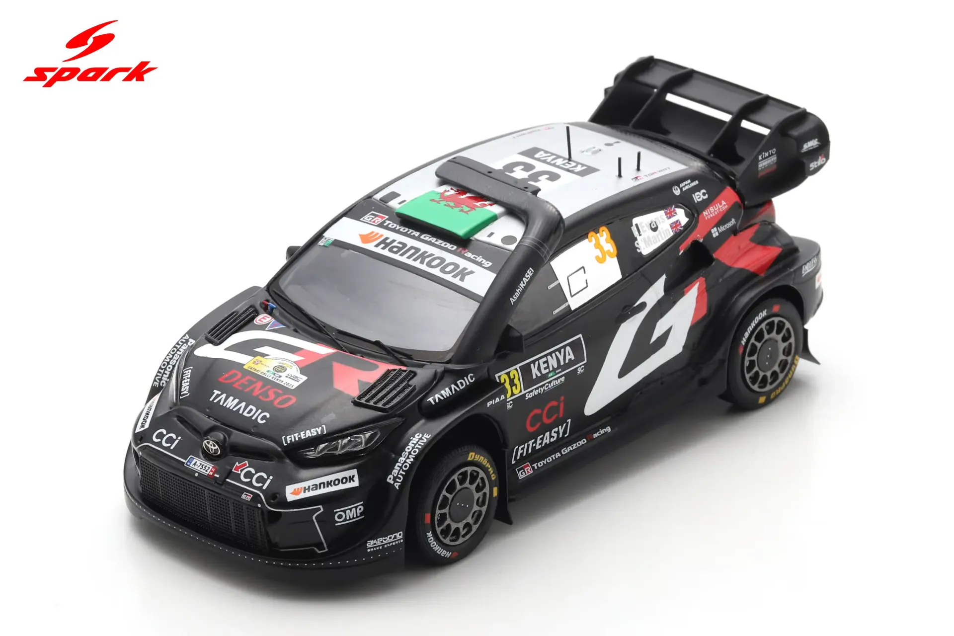[SPK S6902] Spark : TTOYOTA GR Yaris Rally1 No.33 TOYOTA GAZOO Racing WRT 100th TGR WRC Events Winner Rally Safari 2025 E. Evans – S. Martin (1/43)