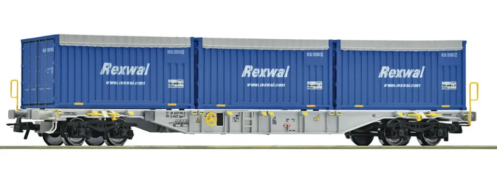 [ROC 6600234] Roco : Wagon Sgns Porte conteneurs Rexwal - DB DC Epoque V (1/87)