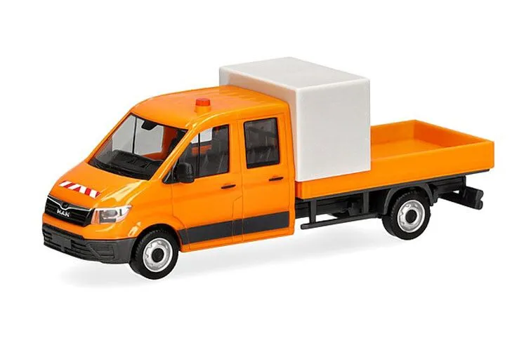 Herpa : MAN TGE DoKa Baustellenabsicherung, oranje