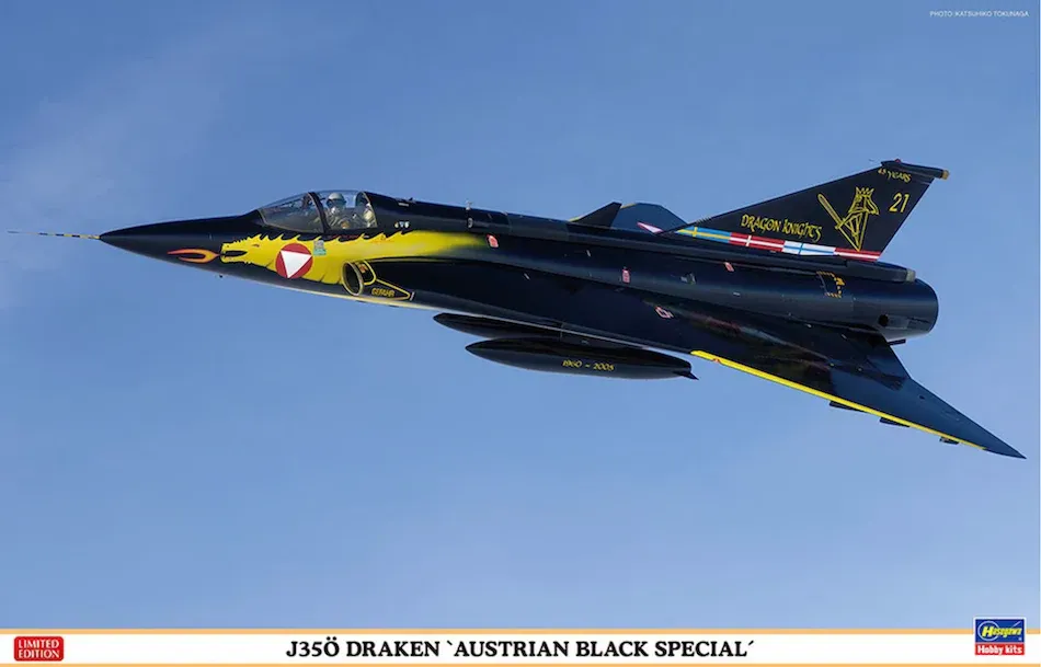 Hasegawa : J350 Draken Austrian BGlack Special (1/48)