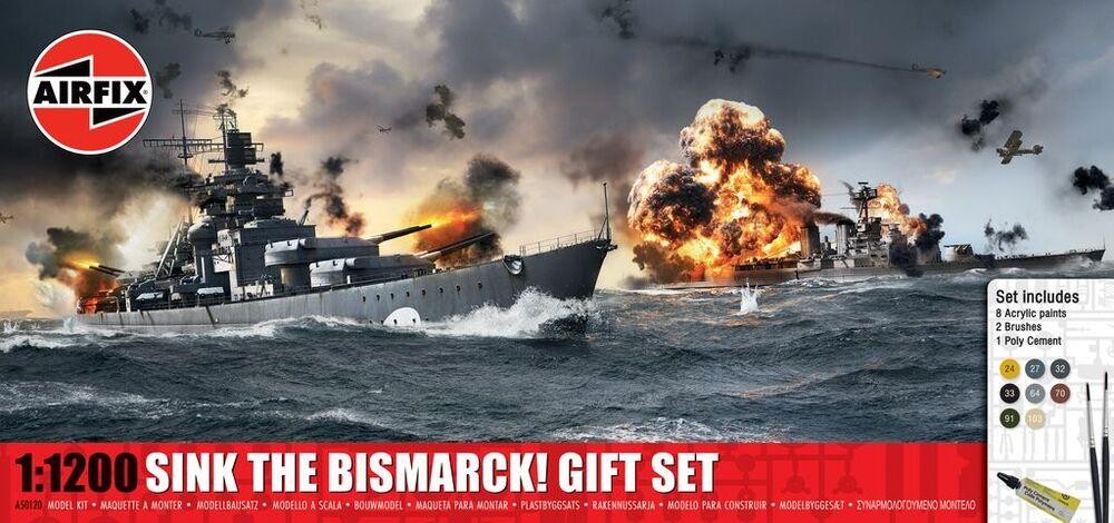 AIRFIX A50120 Affonda La Bismarck! Set Regalo Kit Classico per Modellismo
