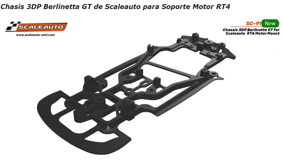 [SCT SC-9123B28] Scaleauto : Chassis 3D Ferrari 296 GT3 pour suport RT4 (1/32)