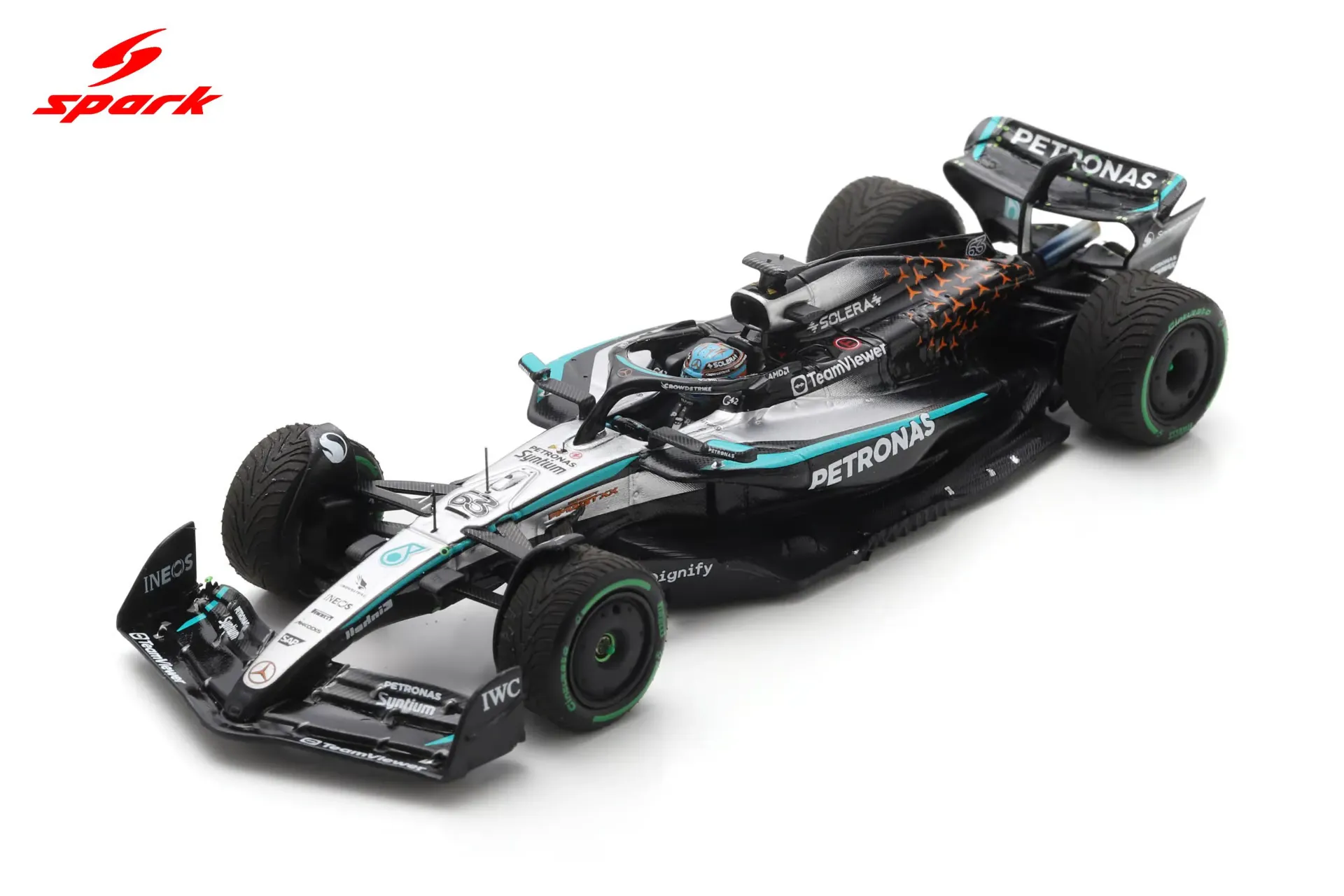 [SPk S9598] Spark : Mercedes-AMG PETRONAS F1 W16 E Performance No.63 British GP 2025 George Russell (1/43)