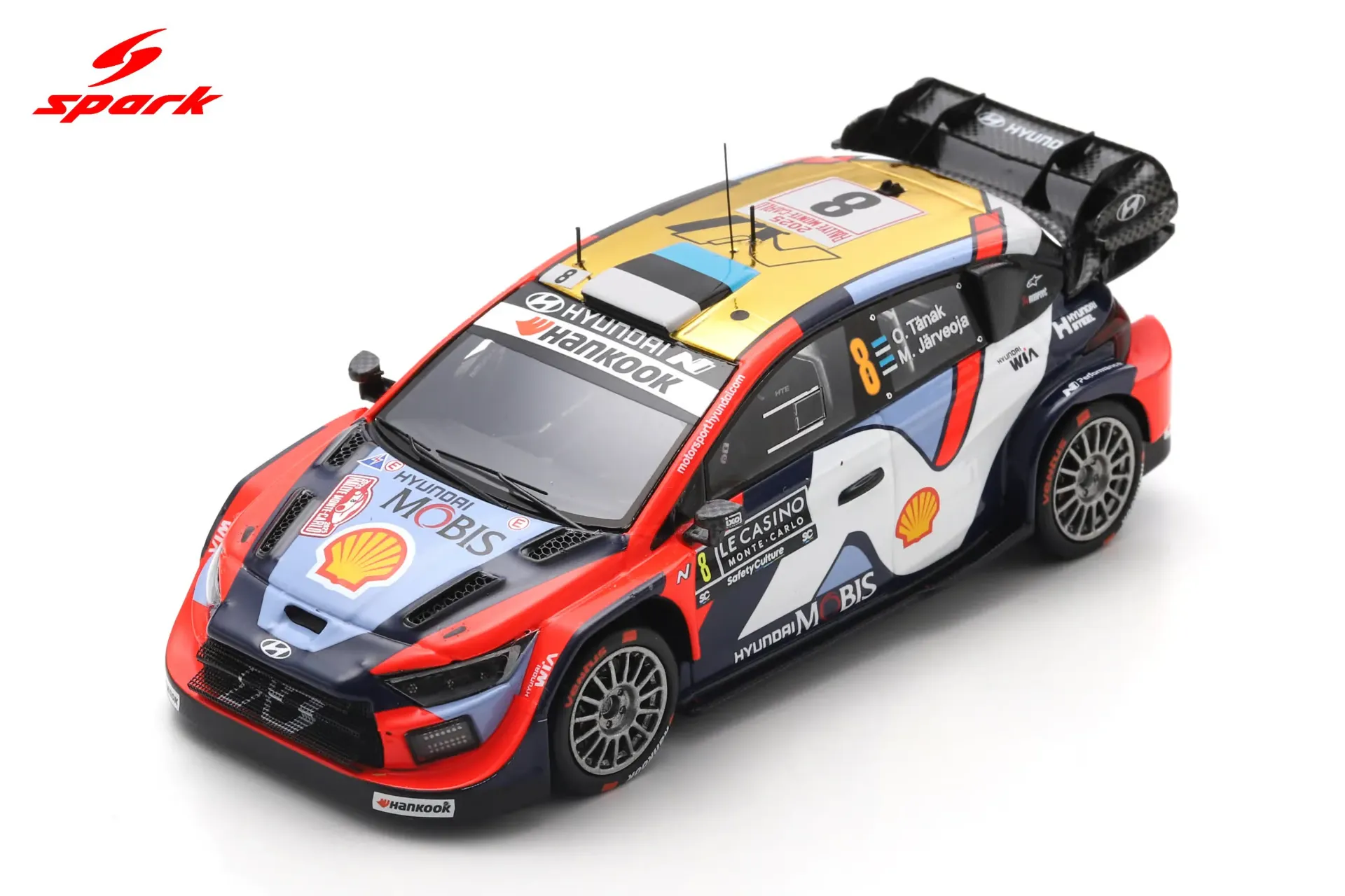 [SPK S6908] Spark : Hyundai i20N Rally1 No.8 Rally Monte Carlo 2025 O. Tänak - M. Järveoja (1/43)