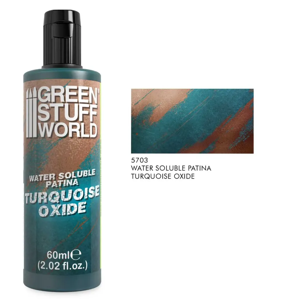[GSW 5703] Green Stuff World : Patine Soluble à l'Eau Turquoise Oxide pour Effet Vert-de-Gris (Flacon de 60ml)