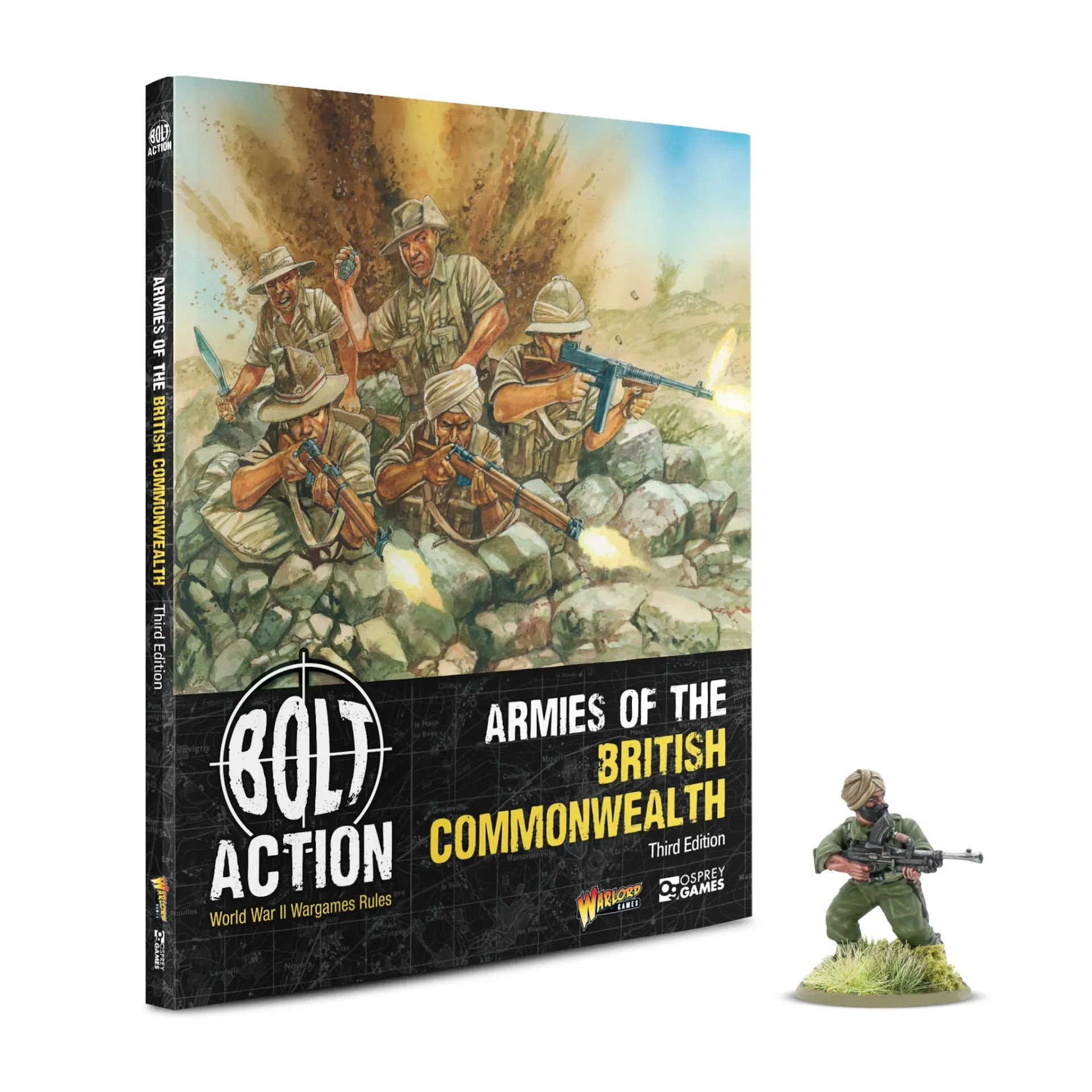 Bolt Action : Armies of the British Commonwealth 3rd Edition + Figurine Exclusive Havildar Umrao Singh VC (Livre de Règles & Armées en Anglais)