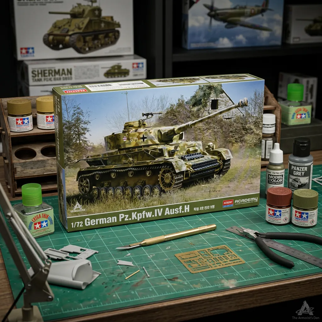 Academy : German Pz.Kpfw.IV Ausf.H (Char Lourd Allemand Panzerwagen IV) 1/72 │ Ref. 13432