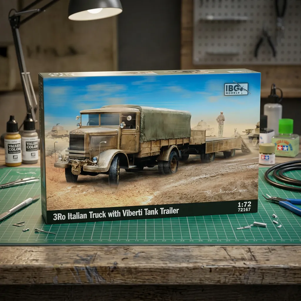 IBG Models : Italian 3Ro Heavy Truck with Viberti Tank Trailer (Camion Lourd Italien & Remorque Porte-Char) 1/72 │ Ref. 72167