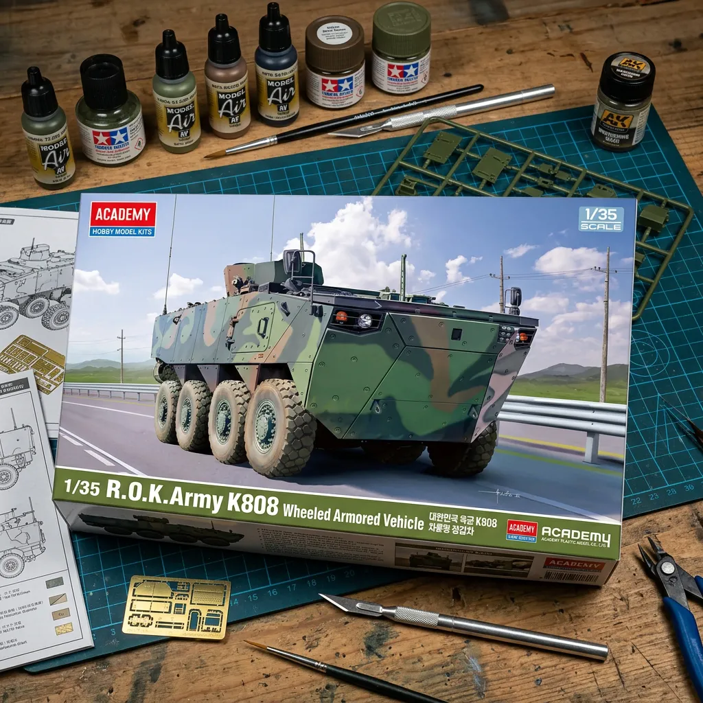 Academy : R.O.K. Army K808 White Tiger (Blindé de Transport 8x8 Sud-Coréen) 1/35 │ Ref. 13569