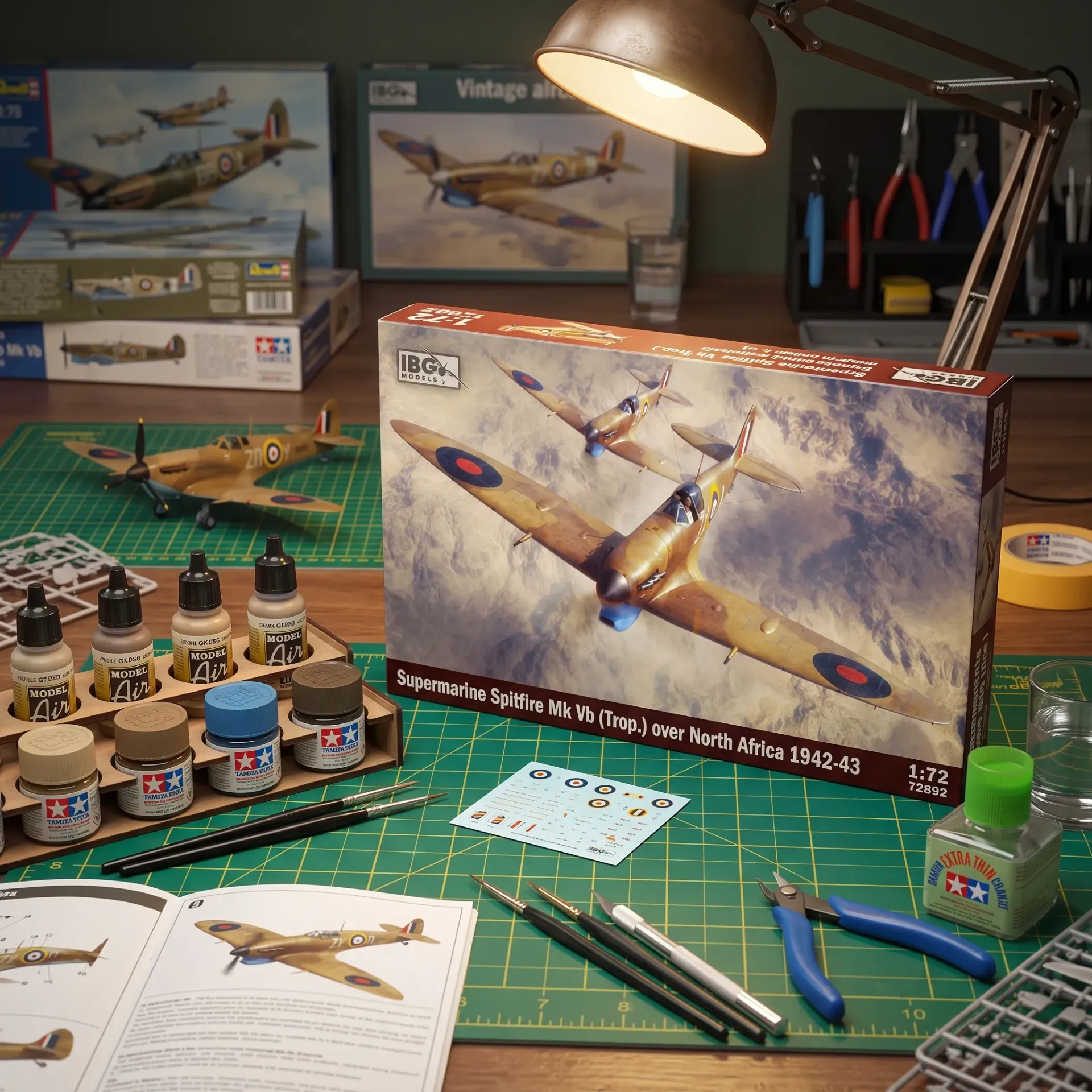 IBG Models : Supermarine Spitfire Mk Vb (Trop.) Over North Africa 1942-43 (Maquette Chasseur) 1/72 │ Ref. 72592