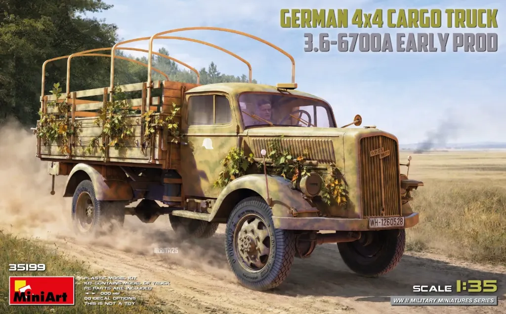 MiniArt : German 4x4 Cargo Truck Type 3.6-6700A Early Prod - 1/35 │ Ref. 35199