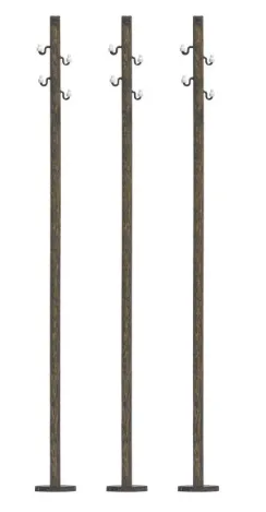 Busch : 3 Mats en bois de ligne électrique