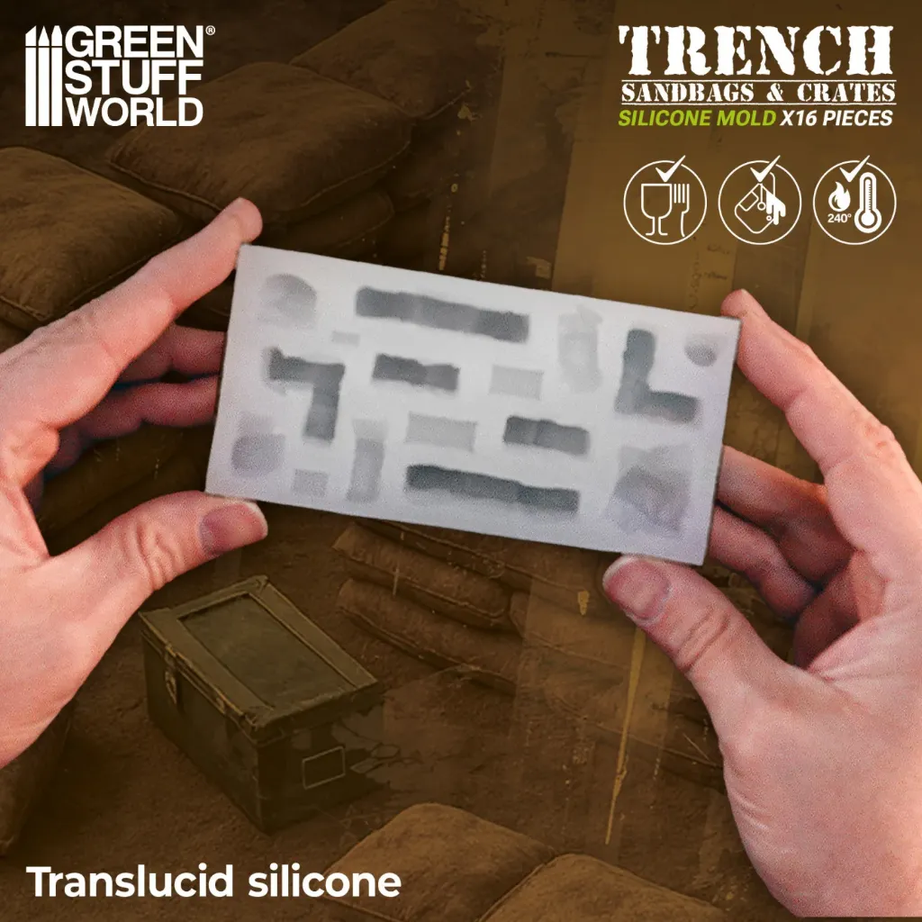 Green Stuff : Moules en Silicone - Sacs de sable 1/48 - 1/35