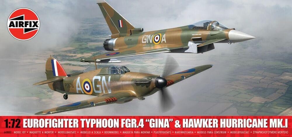 Airfix : Twin Pack - Eurofighter Typhoon FGR.4 (GINA) + Hawker Hurricane Mk.I (1/72)