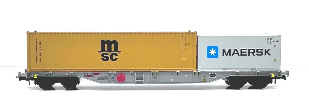 Bmodels : Wagon Sgns porte-containeur 20&40ft Maersk & msc DC SNCB-NMBS Epoque V (1/87)