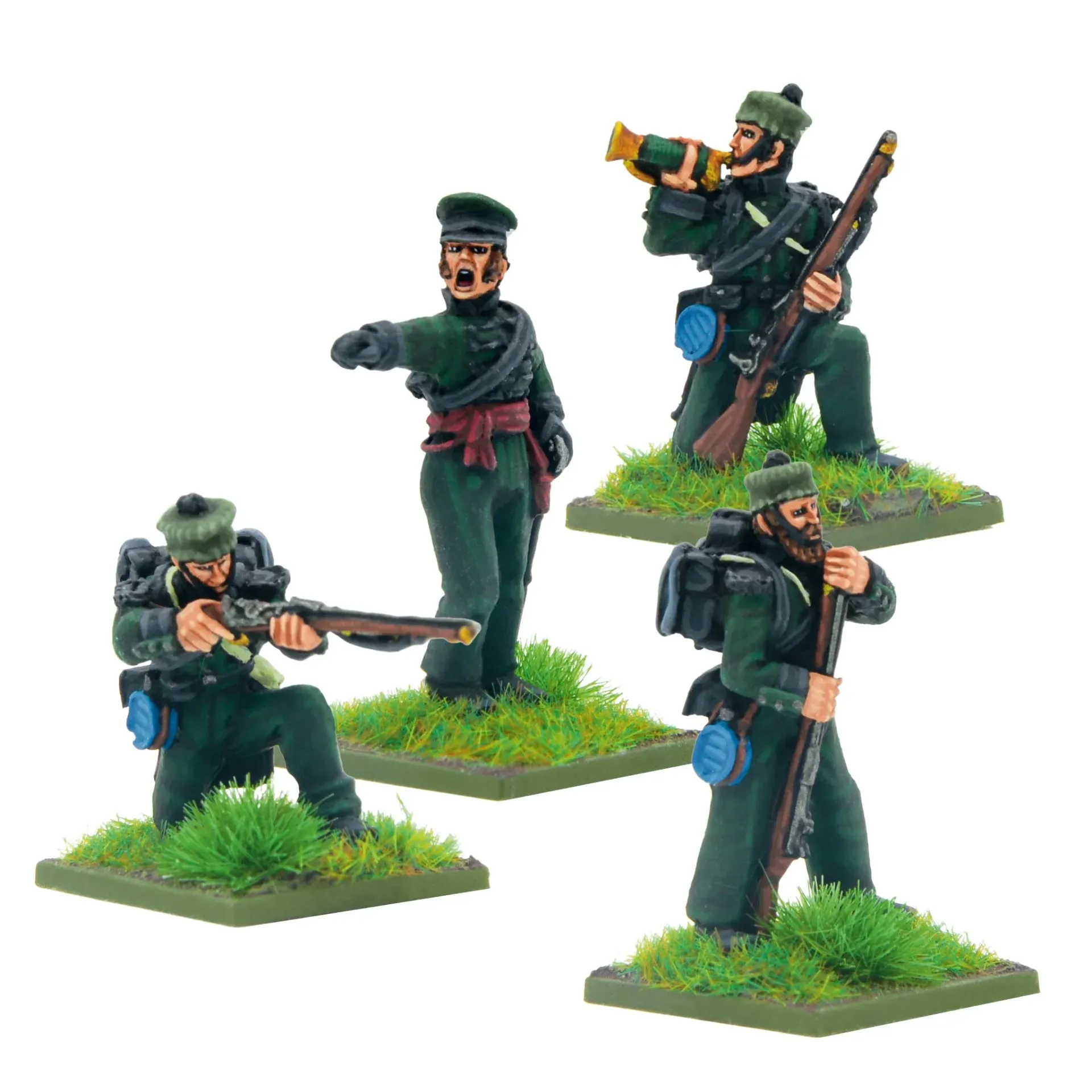 Black Powder : Crimean War British Rifle Brigade in forage caps command