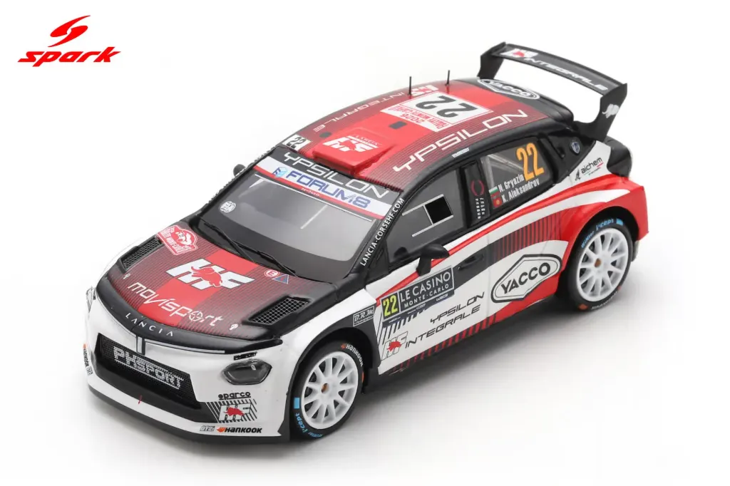 Spark : LANCIA Ypsilon HF No.22 LANCIA CORSE HF Monte Carlo Rally 2026 N. Gryazin - K. Aleksandrov (1/43)