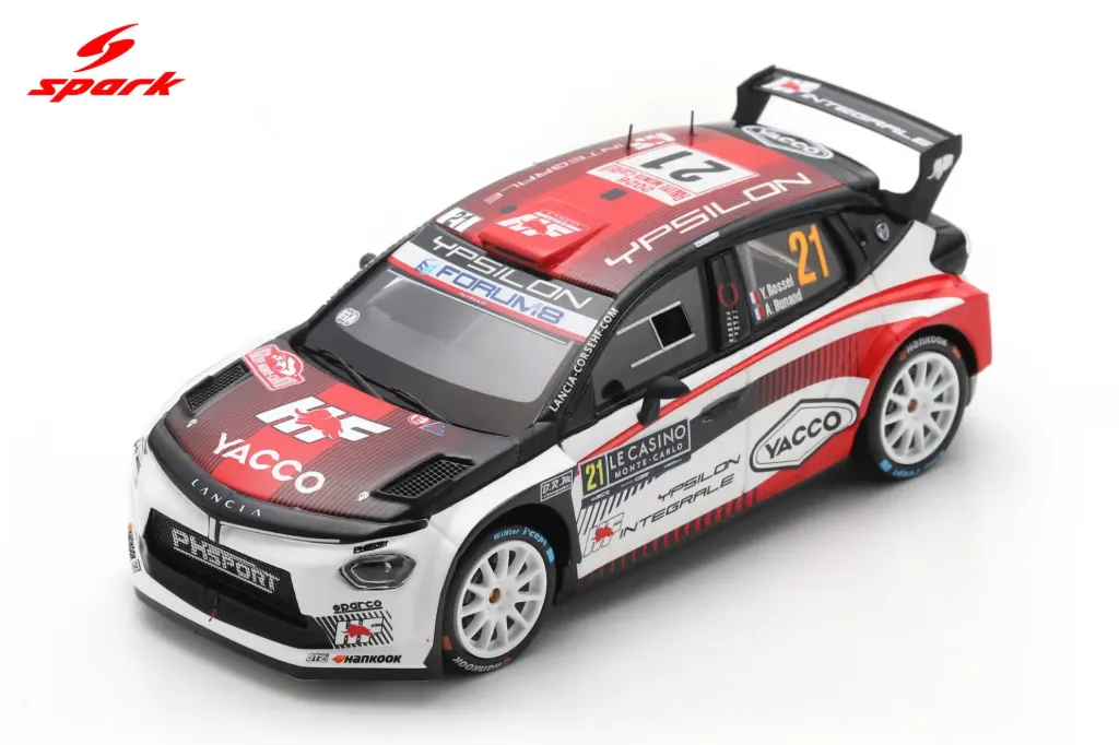 Spark : LANCIA Ypsilon HF No.21 LANCIA CORSE HF Monte Carlo Rally 2026 Y. Rossel - A. Dunand (1/43)