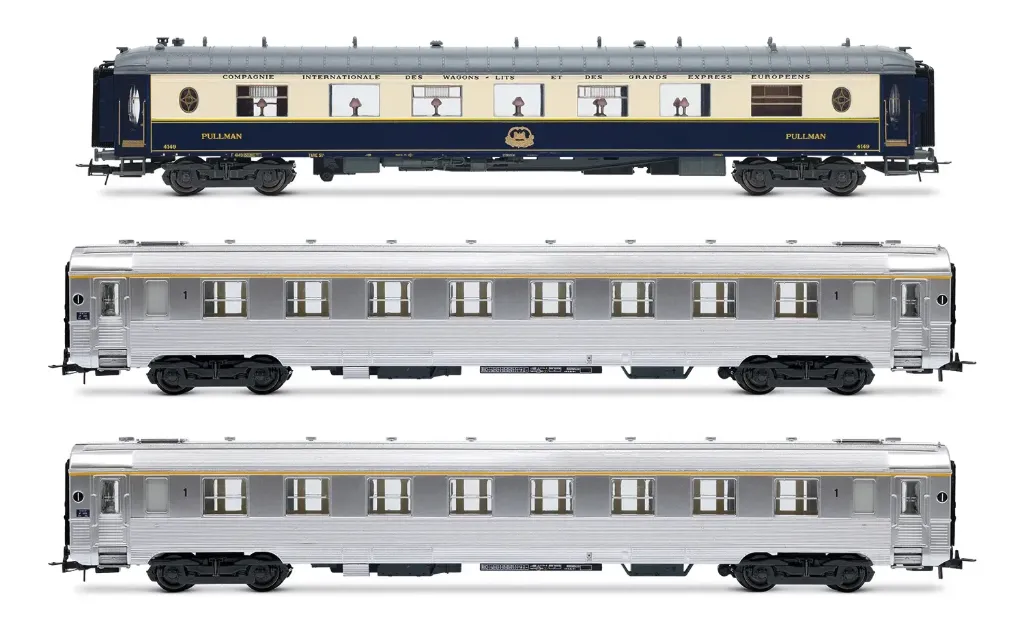 [JOU HJ4214] Jouef : 3 Voitures Sud-express Resturant CIWL DIV Inox coutes Epoque III-IV DC (1/87)