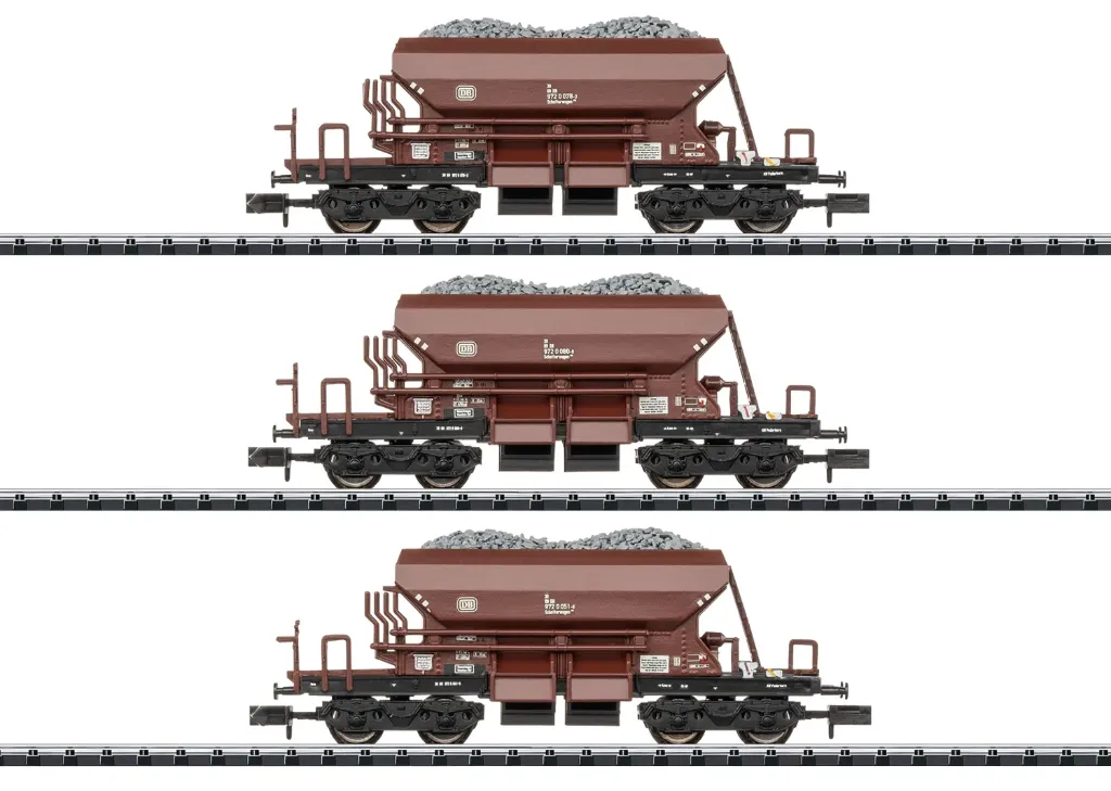 Minitrix : 3 Wagons Minéraliers DB DC Epoque IV (1/160)