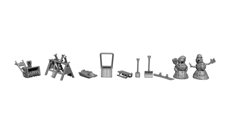 Noch : 3D Kit en Hiver a peindre (1/87)