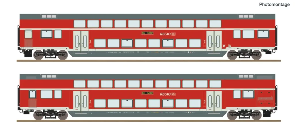 [ROC 6200249] Roco : Voiture Double étage DB DC Epoque VI éclairage RE2 Munchen Hof (1/87)