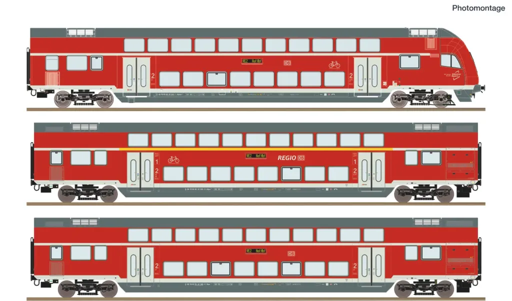 Roco : Voiture Double étage RE2 DB DC Epoque VI éclairage (1/87)