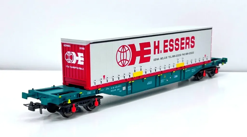 [BMOD 54.425] B-models : Wagon B-Lineas porte container 45ft H.Essers DC SNCB-NMBS Epoque V (1/87)