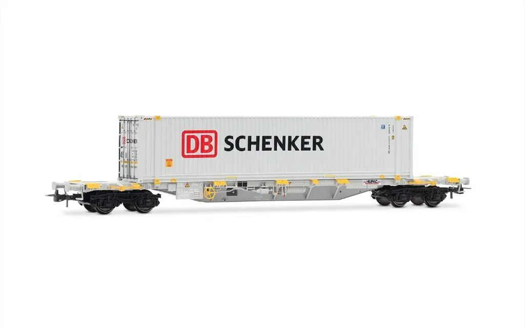 Rivarossi : Wagon Porte containeur Hupac 45' Schenker  SBB DC Epoque VI (1/87)