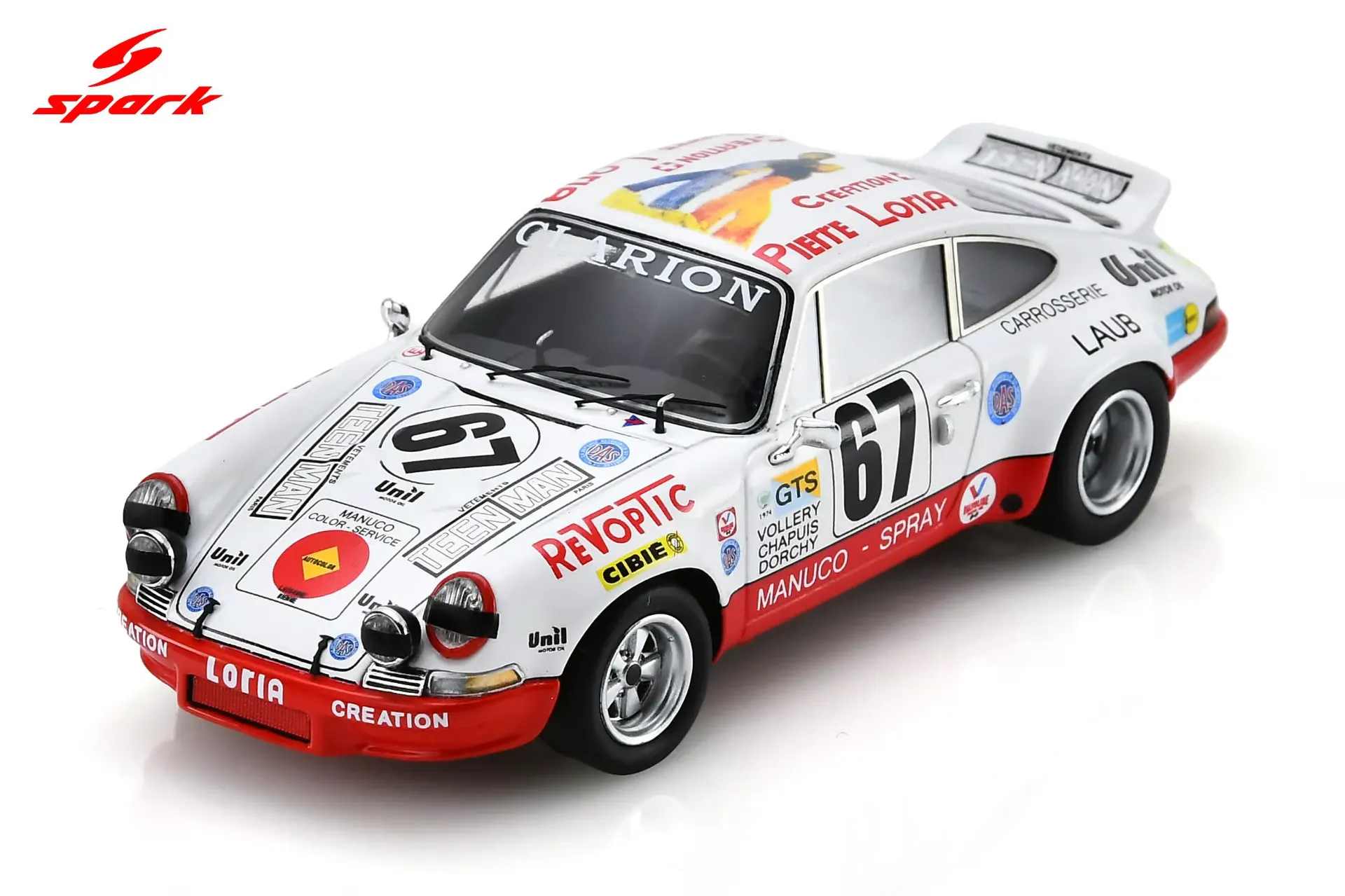 Spark : Porsche Carrera RSR No.67 Le Mans 24H 1974 W. Vollery - E. Chapuis - R. Dorchy (1/43)