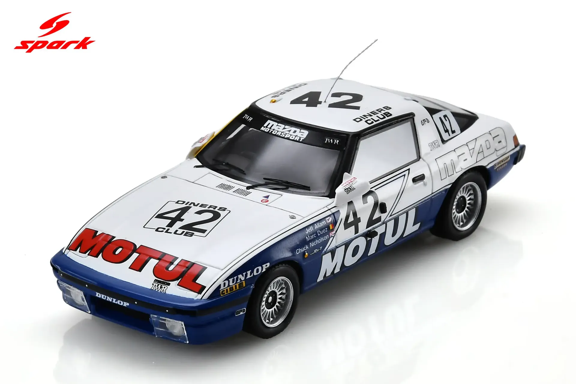 Spark : azda RX-7 TWR No.42 5th Spa 24H 1981 M. Duez - J. Allam - C. Nicholson (1/43)